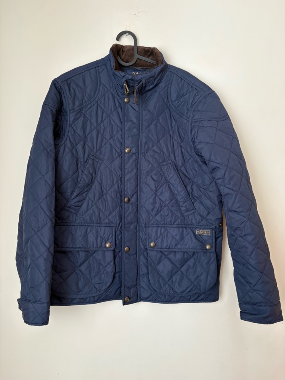 Ralph Lauren Quilted Lightweight utility Jacket with corduroy neck + buckle M